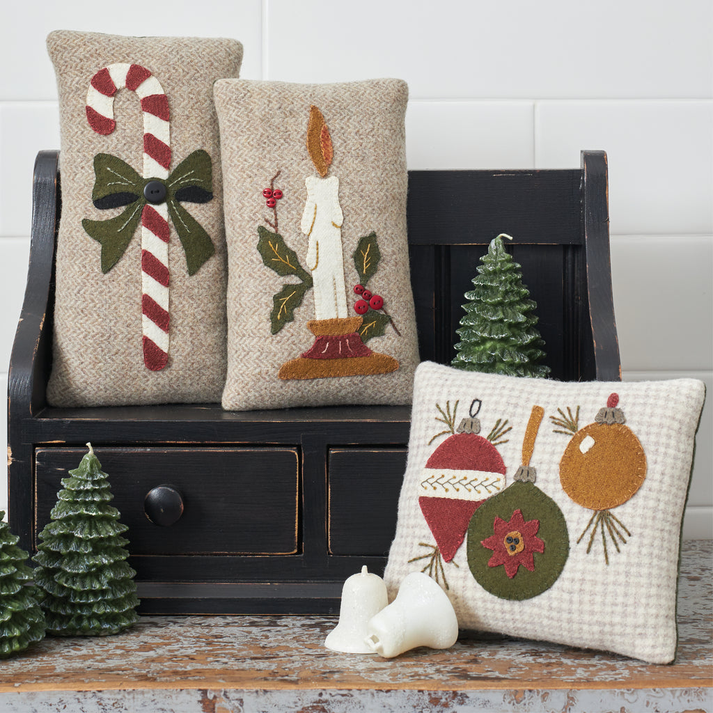 well dressed home christmas pillows Trio of Vintage Holiday Pattern decorative christmas pillows